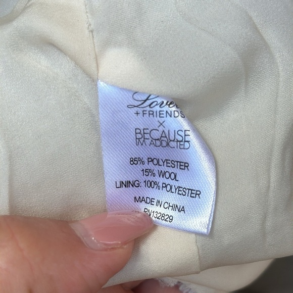 Lovers & Friends x BECAUSE IM ADDICTED En Vogue Studded Jacket in Cream Size XS - Picture 9 of 11